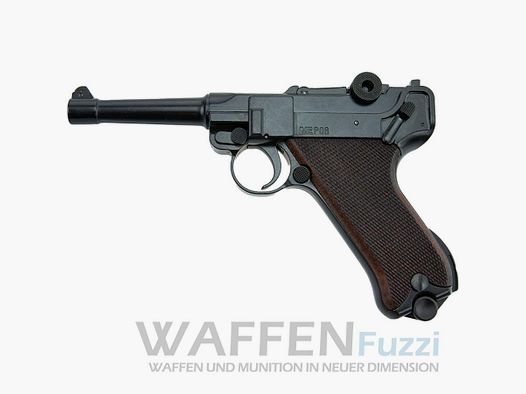 ME P08 Schreckschusswaffe 9mm brüniert mit Holzgriff