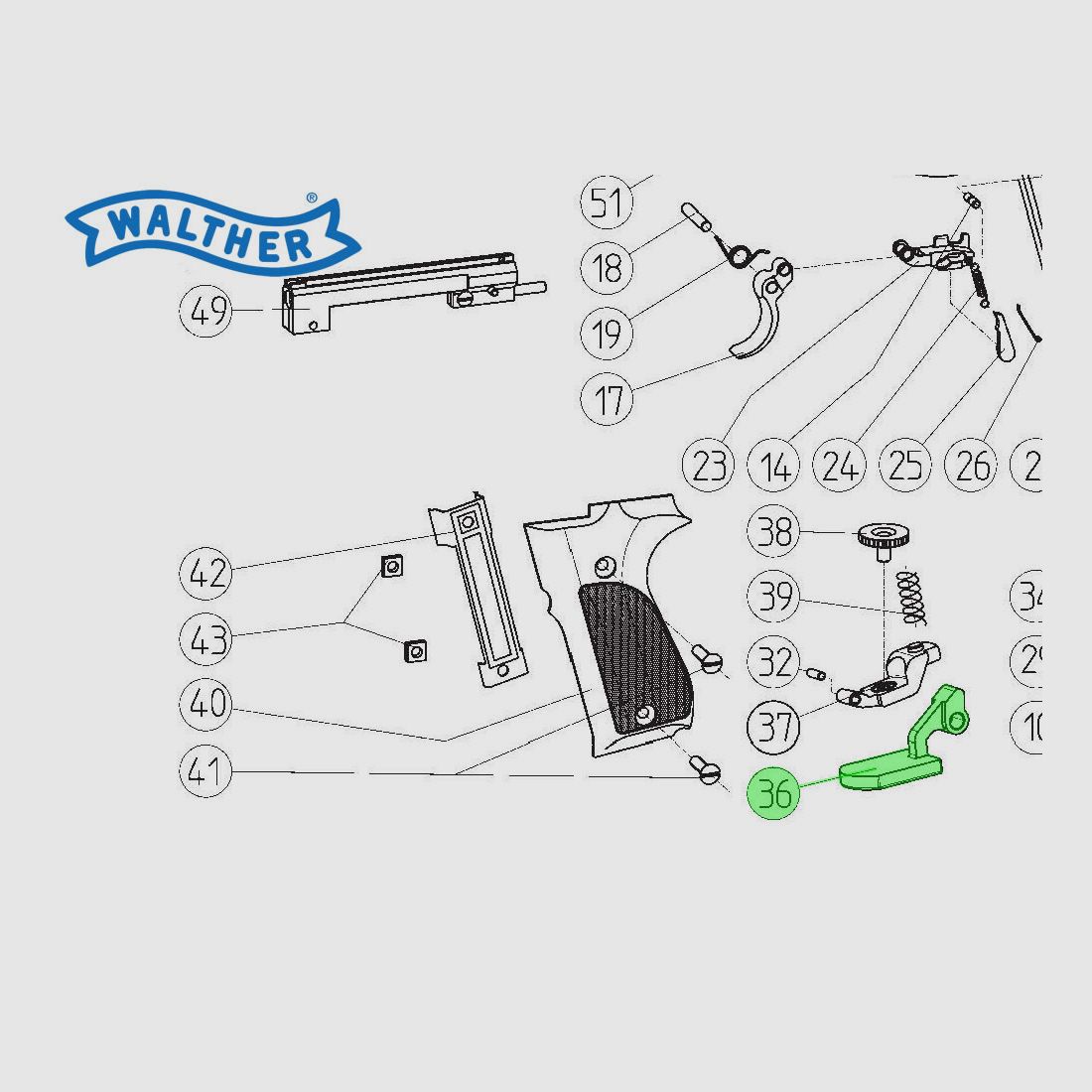 Kapselspanner fĂĽr CO2 Pistole Walther CP88, Ersatzteil