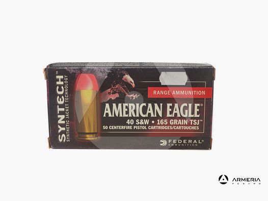 Federal Syntech American Eagle caliber 40 S&W – 165 grains TSJ – 50 cartridges