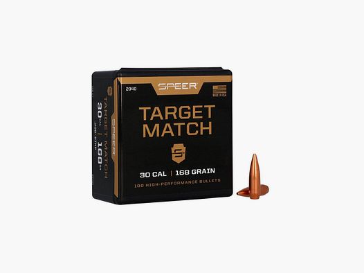 BULLETS – SPEER – TARGET MATCH | 30 CAL | 168GR | .308″ BTHP | 100 PCS