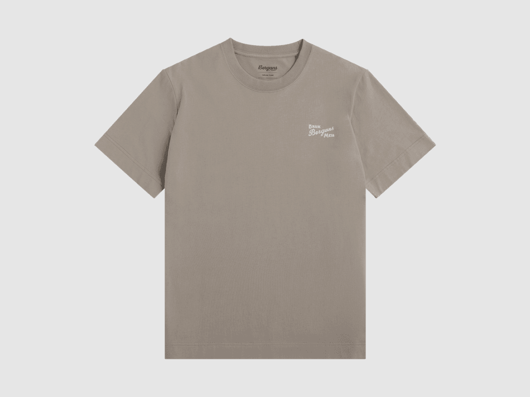 Bergans Graphic Cotton Tee Uomini Rock Taupe/Bianco Bruk Bergans XL