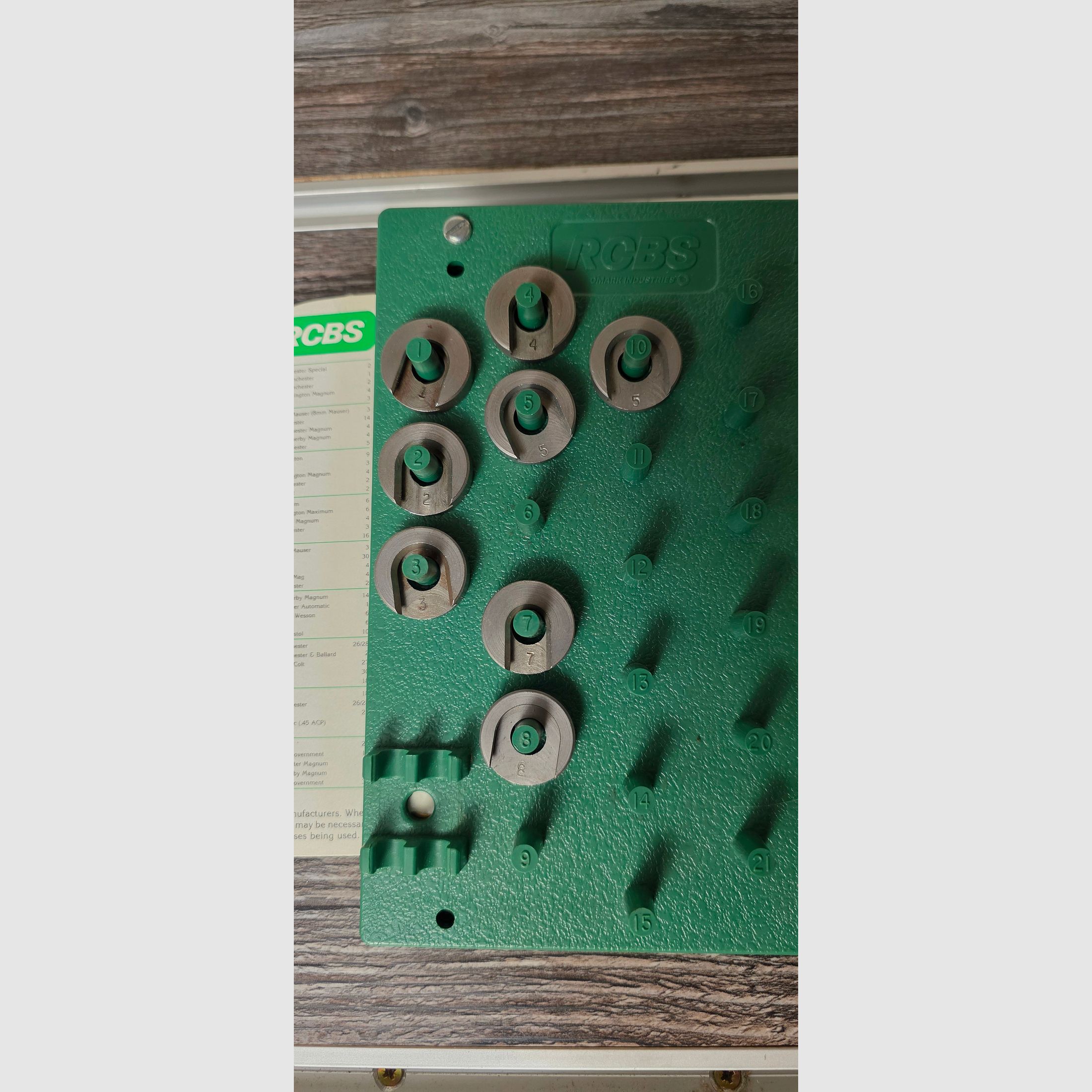 RCBS shell holder No: 1 2 3 4 5 7 8 with carrier