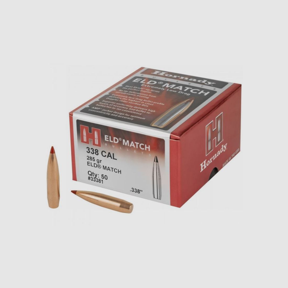 Hornady ELD Match – caliber .338 LM in 285 grain #33381