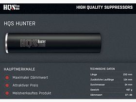 HQS Schalldämpfer HUNTER Kaliber max. 7,62mm/.30 inklusive Adapter Ohne