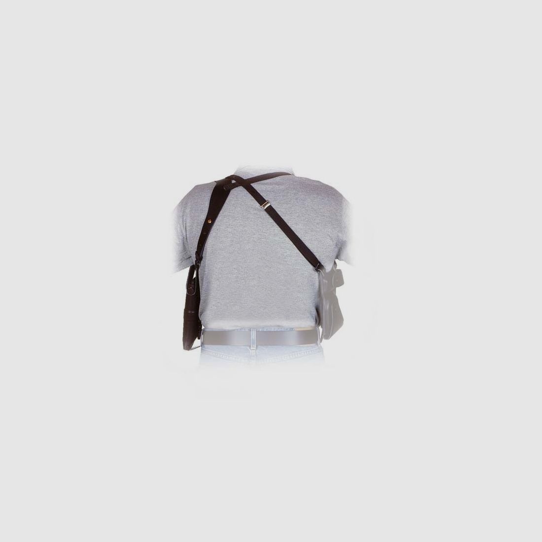 Leder Schulterholster NEW BREAK OUT mit Sicherung 6" K-Frame S&W 10/19/648/66/67/Combat/Grizly,Colt Trooper,Ruger Security/Service/Speed SIX-Linkshänder-Schwarz