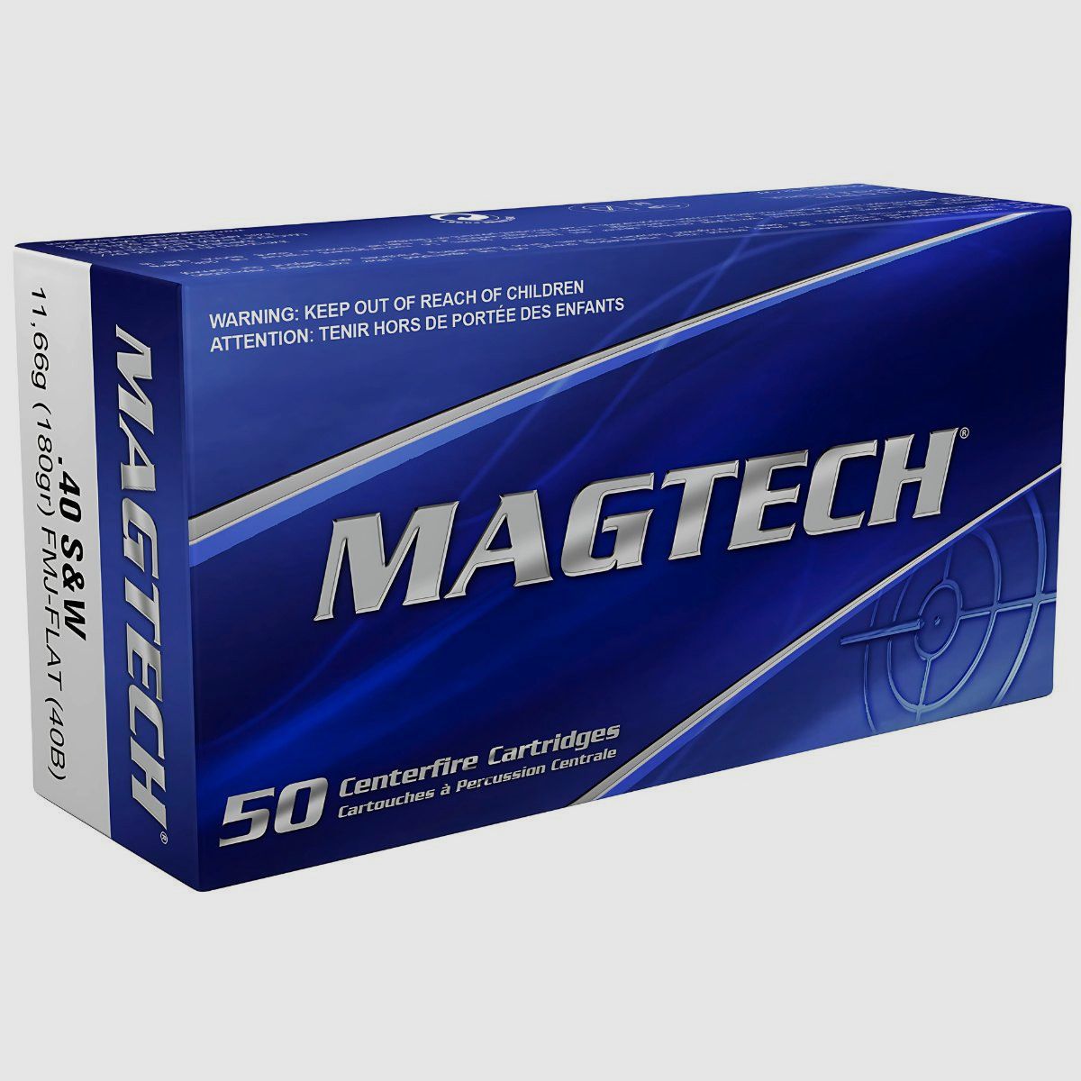 .40 S&W Magtech FMJ Flat 180gr/11,66g (40B), zdjęcie 1 z 3