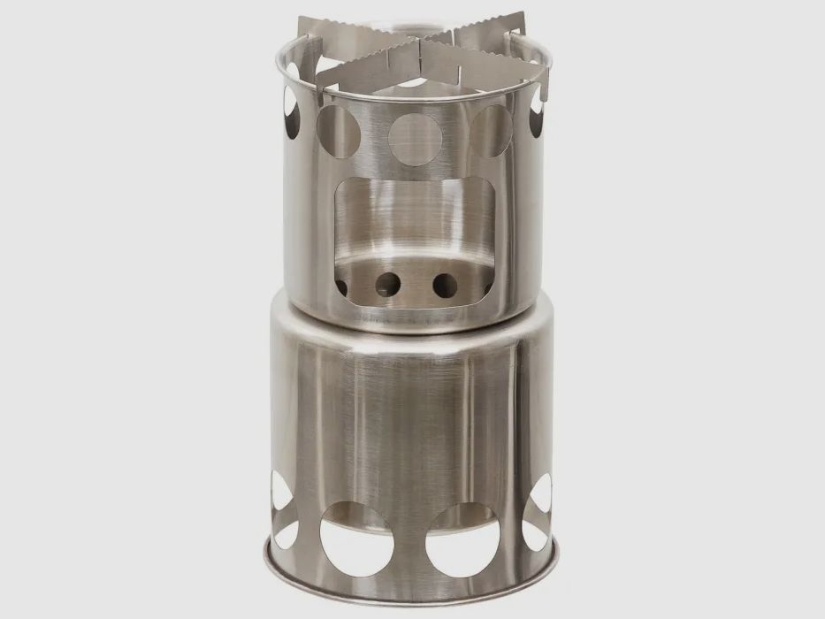 R&C Outdoor Edelstahl Reise Kochset - bestehend aus Kocher + Topf + Pfanne