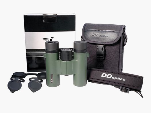DDoptics 440120036 Fernglas Kolibri 10x25 Gen3 grün mit Tasche und Trageriemen
