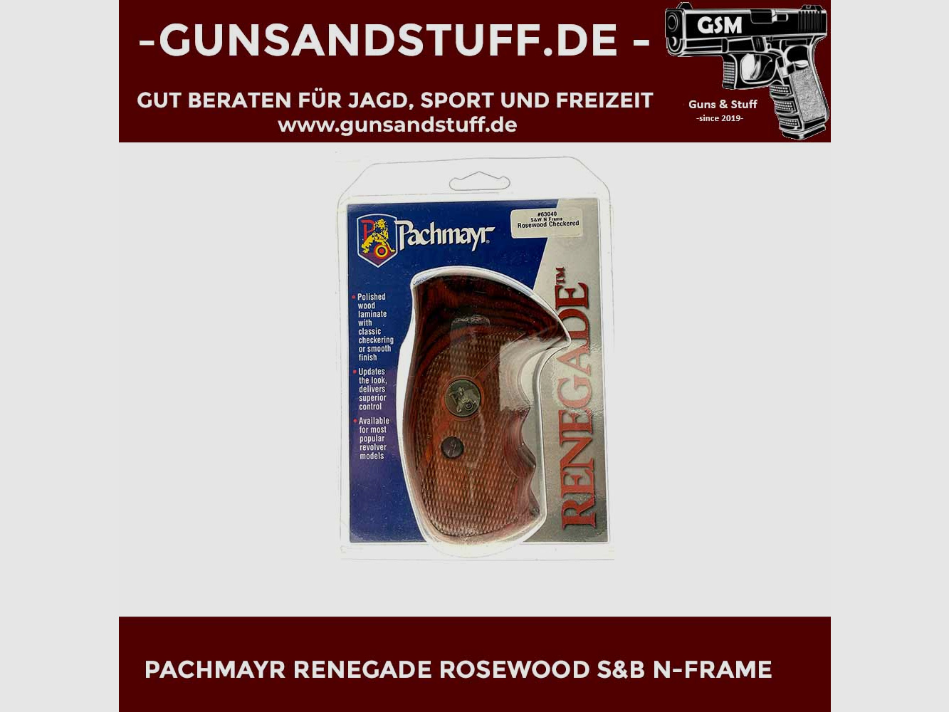 PACHMAYR RENEGADE ROSEWOOD für S&W N Frame RB