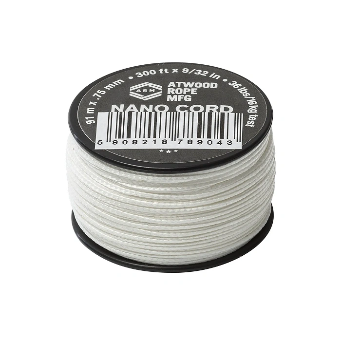 Linka ATWOOD ROPE MFG Dyna X Micro Cord (100+ft) - Nylon - Biały - One Size