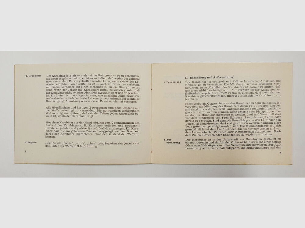 Heym Instruction Heym Customs Carbine ZK 52 Treatment Care Cleaning Federal Ministry of Finance Bonn 1962