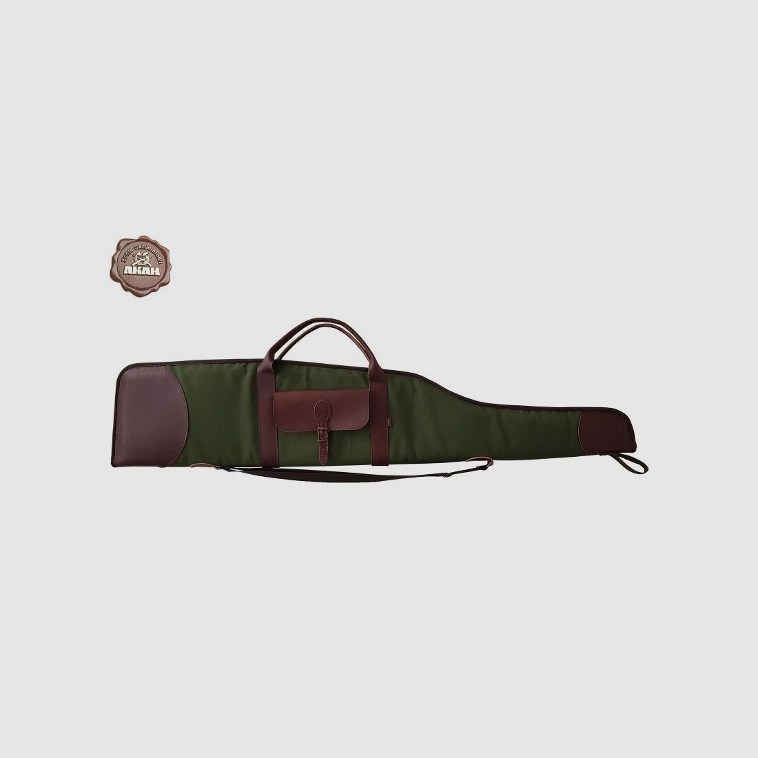 AKAH Futteral Canvas-Leder Grün-Braun