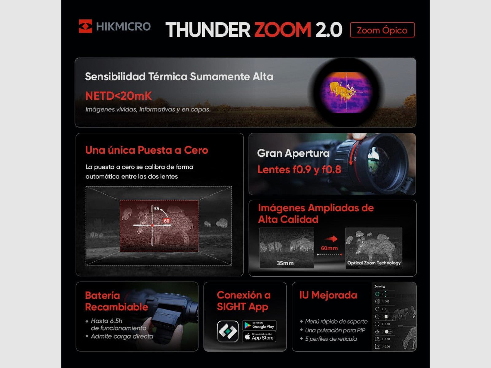 Wärmebildzielfernrohr HIKMICRO Thunder TH50Z 2.0 mit optischem Zoom, Bild 6 von 10