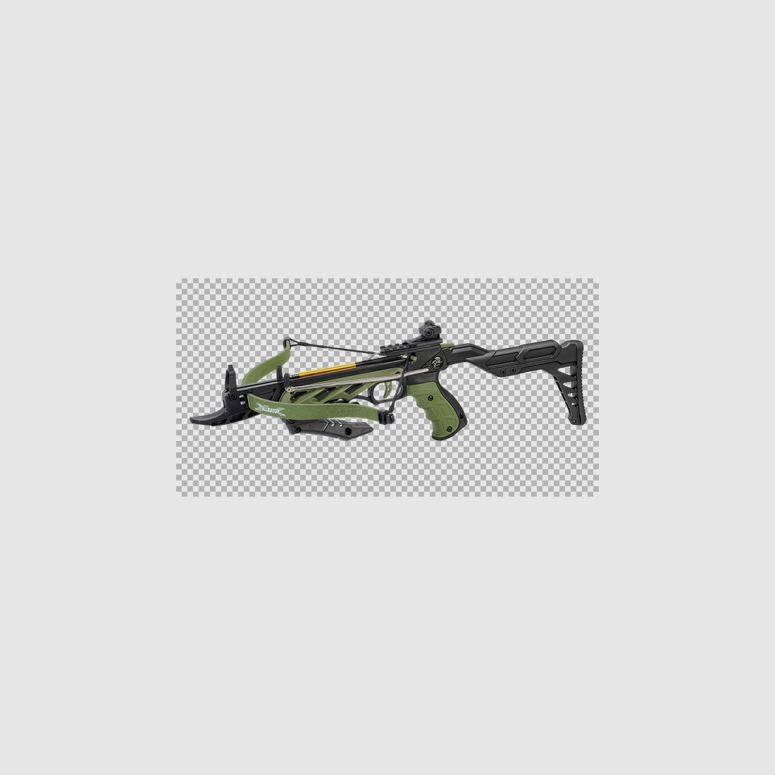 Pistolenarmbrust ALLIGATOR II Bicolor (Oliv/Schwarz) 80 lbs mit Selbstspannmechanismus