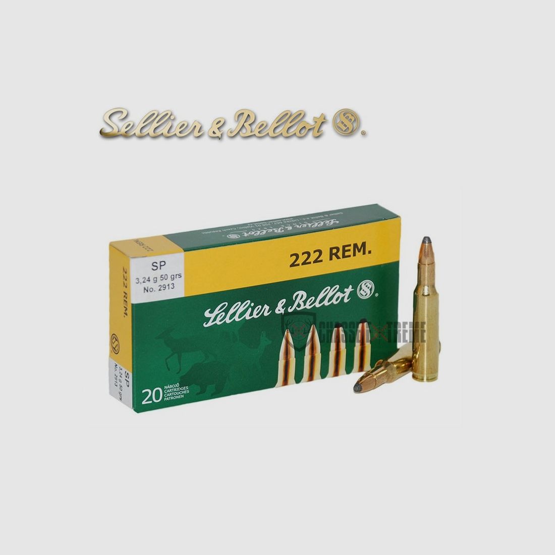 20 Cartouches S&B cal.222 REM 50gr SP