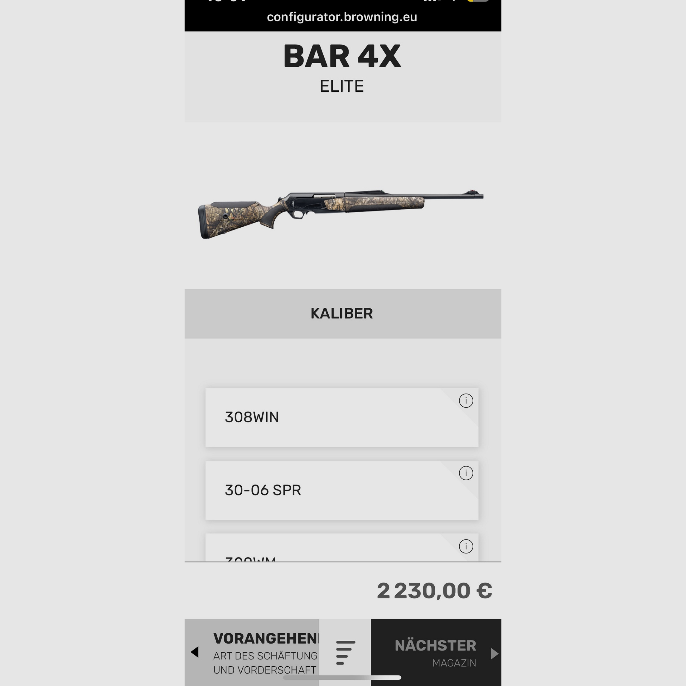 Browning Bar 4x Elite special model .308