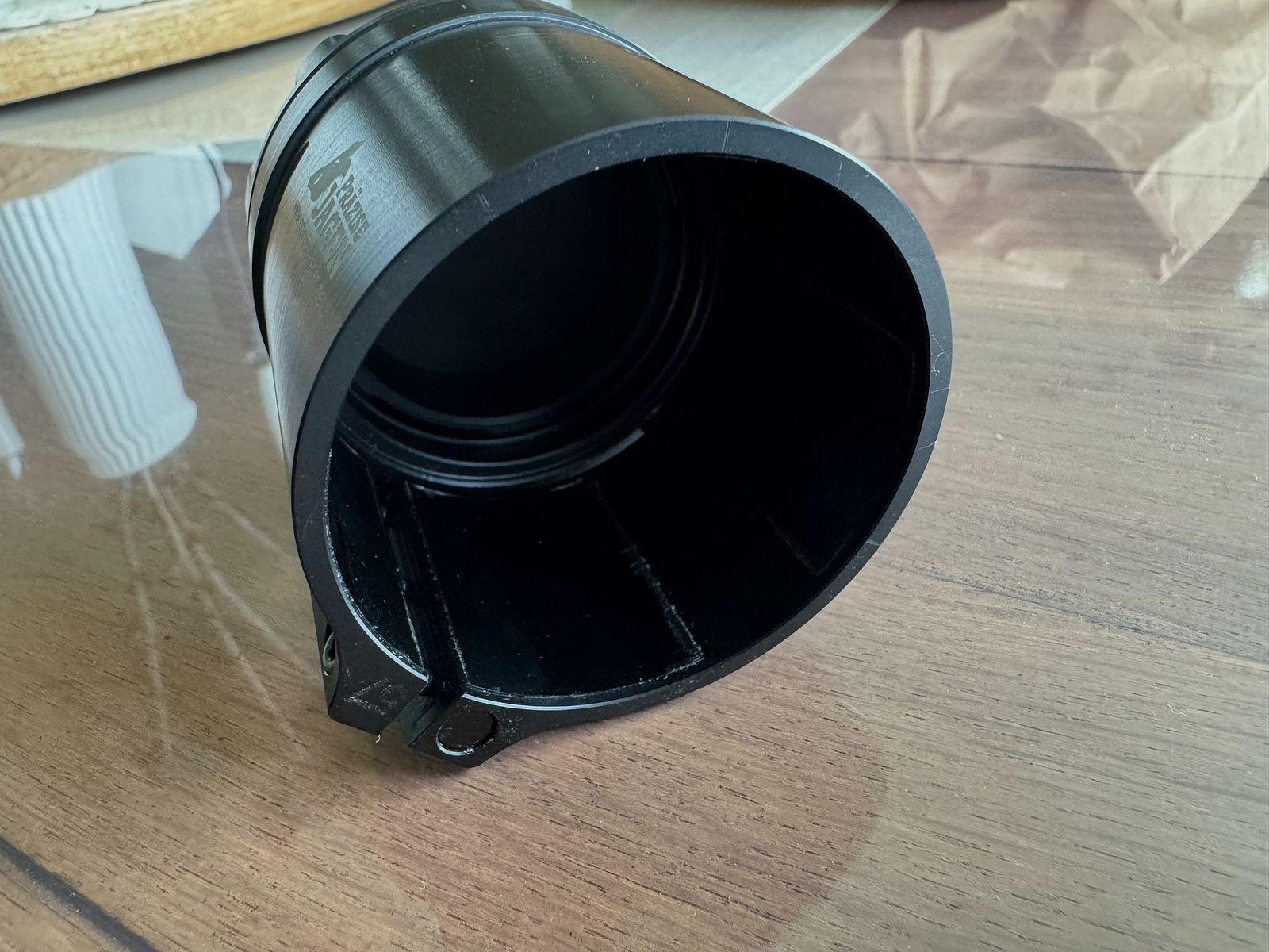 Precise hunting clamp sleeve clamp adapter 57mm including closure cap made of aluminum