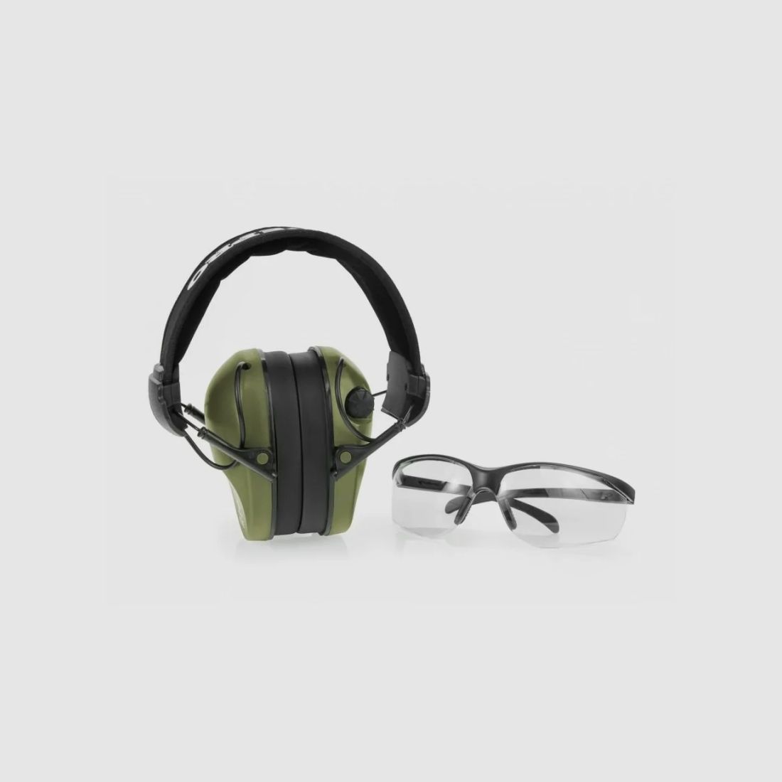 REALHUNTER ACTIVE PRO earmuffs, olive + safety glasses, image 2 of 2