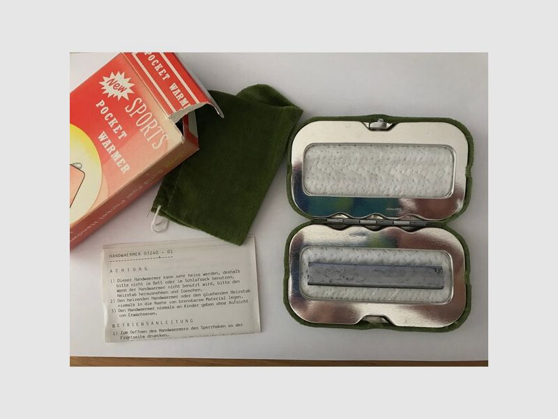 Taschenwärmer mit Holzkohlestäbchen