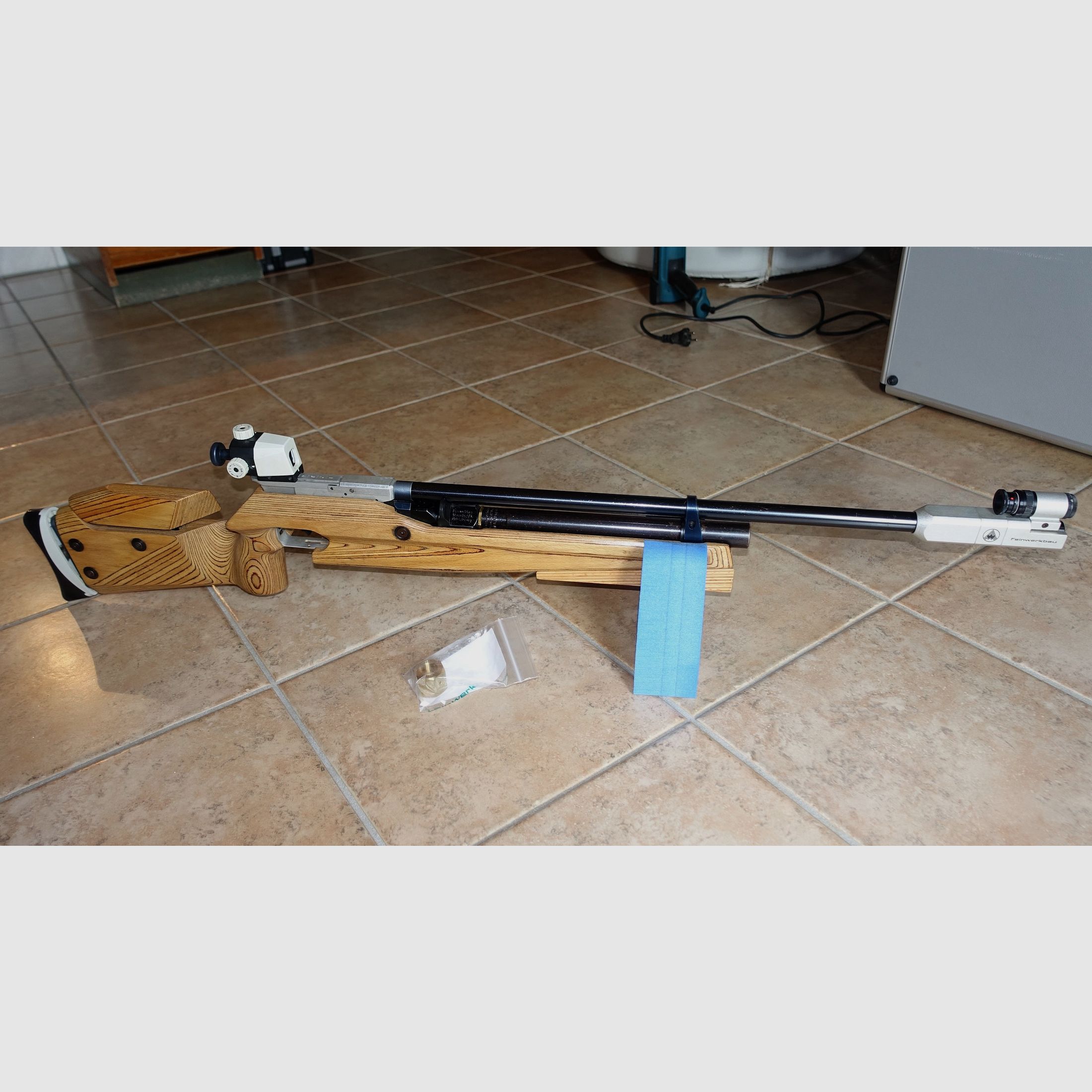 Fusil de match Feinwerkbau C 62 + cartouche + nouvel adaptateur de remplissage + guidon réglable