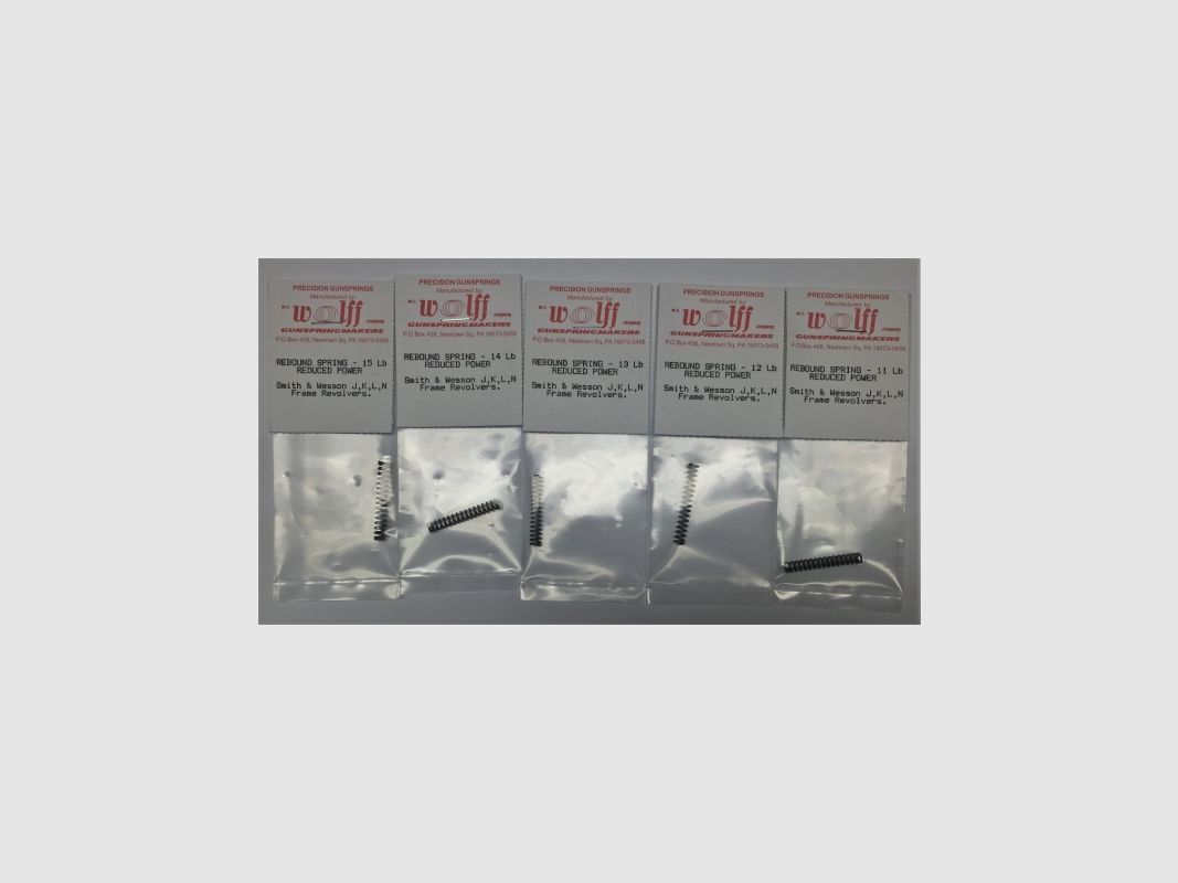 WOLFF RECOIL SPRING SET S&W J,K,L+N 11,12,13,14,15 LBS