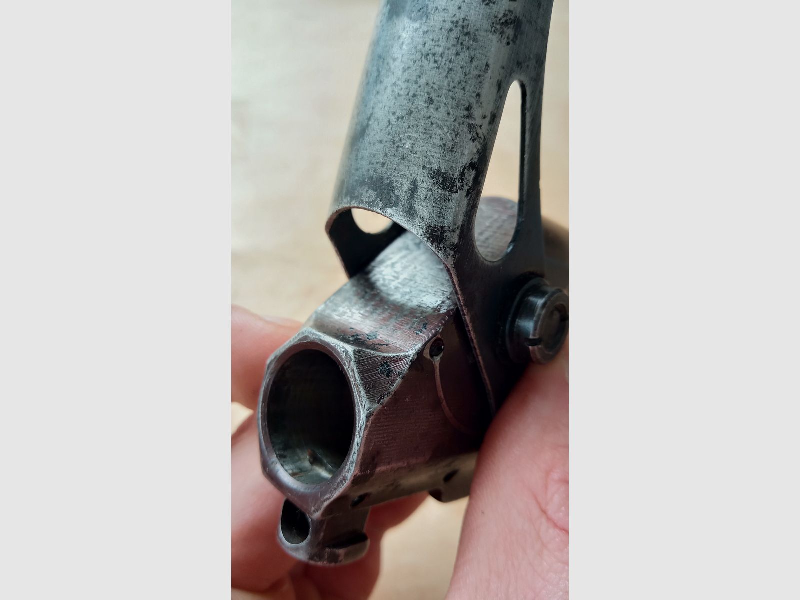 Original Zastava M70 Granatwerfer Visier / Yugo AK Gasblock / Mechanisch einwandfrei, aber Brünierung weitestgehend runter, Bild 6 von 9