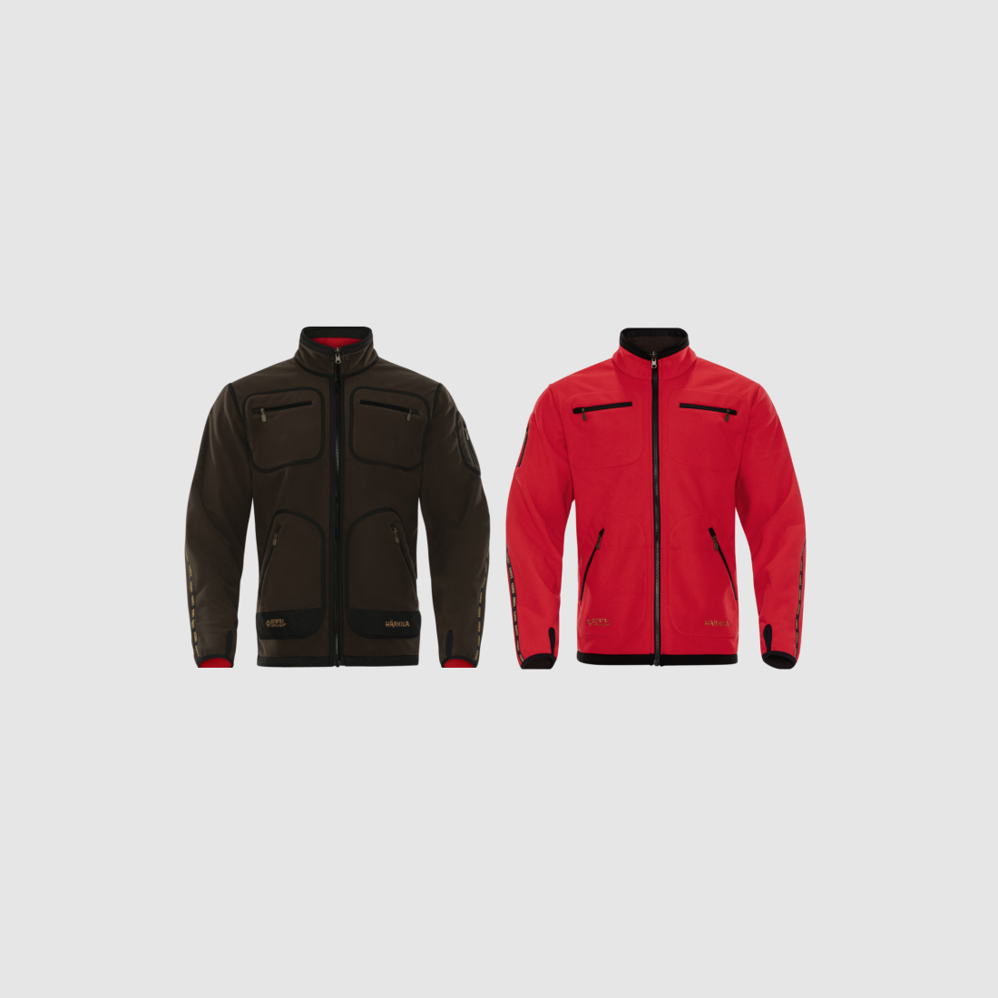 Polarowa kurtka dwustronna HARKILA Kamko Fleece brązowy/czerwony GORE-TEX WINDSTOPPER (130100146), zdjęcie 1 z 14