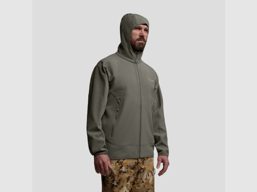 SITKA Alpha chaqueta polar con capucha – Bark Brown, imagen 3 de 7