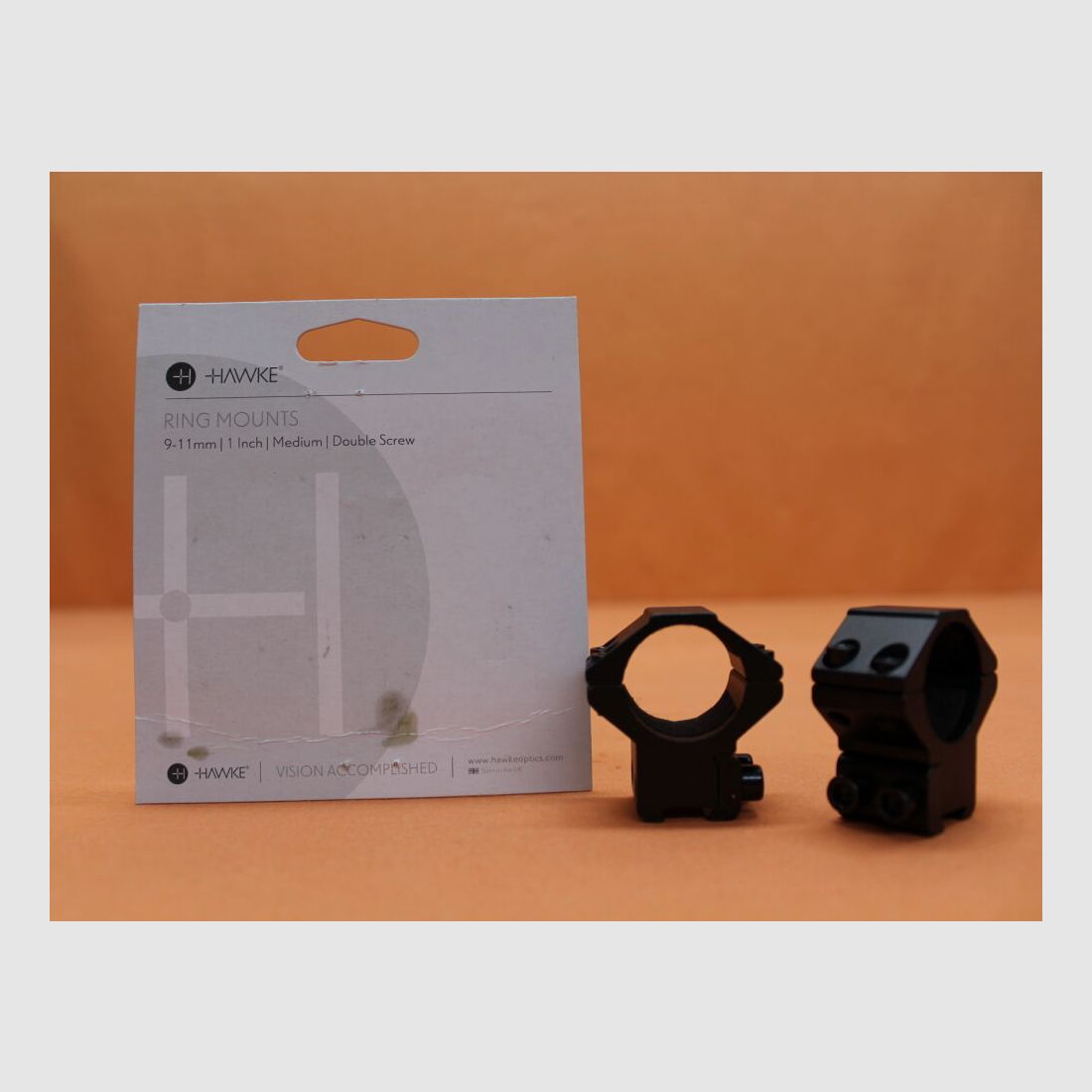 HAWKE HAWKE Anillas de montaje Match 1" medium (21000) BH=13mm Aluminio negro mate para riel prismático de 9-11mm, imagen 1 de 2