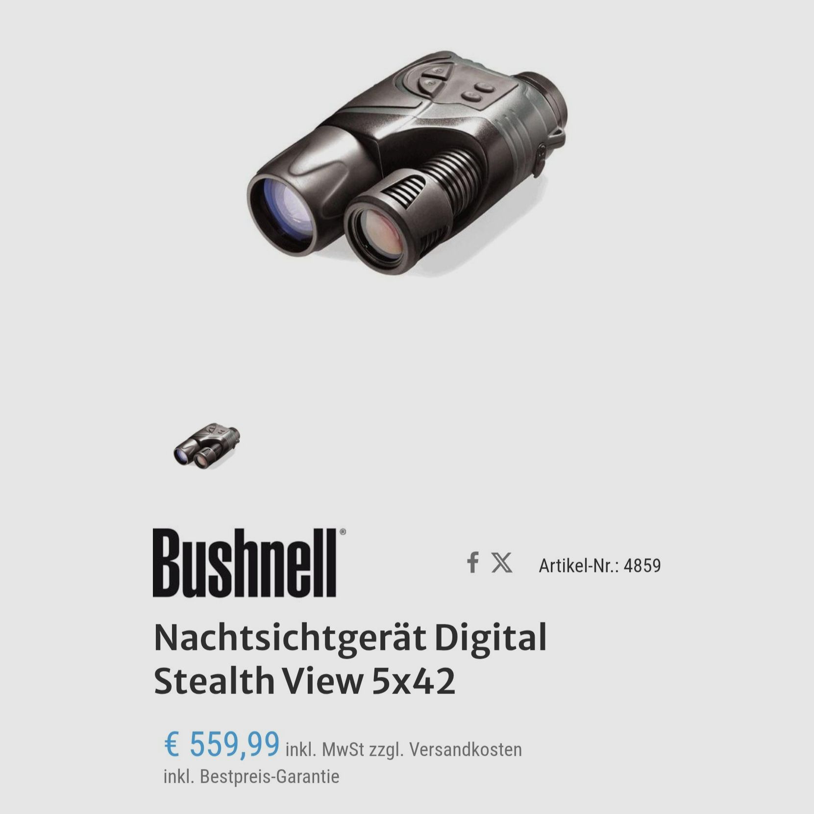 Bushnell Nachtsichtgerät 5x42 Jagd