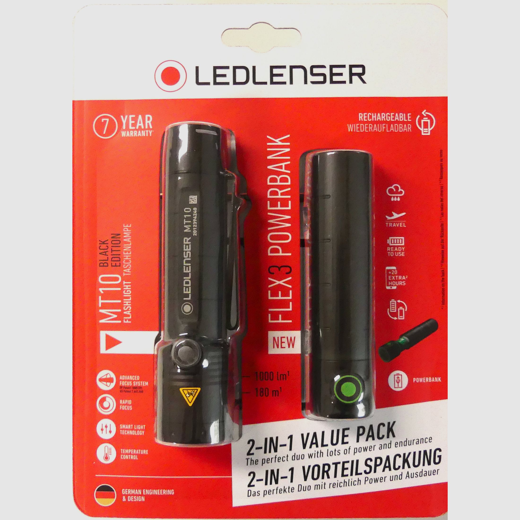 Ledlenser 502941 MT10 black edition & Flex3 Vorteilspack