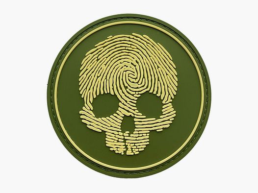 Fingerprint Skull Patch Olive