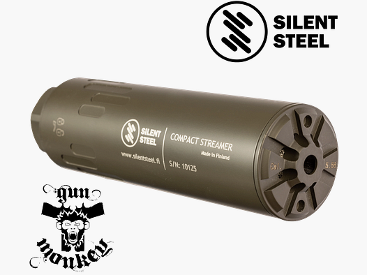 Tłumik Silent Steel Compact Streamer Gen. 3 5,56mm ODG Cerakote montaż BoreLock Do Zastosowań Cywilnych (CST556ODG-SS)