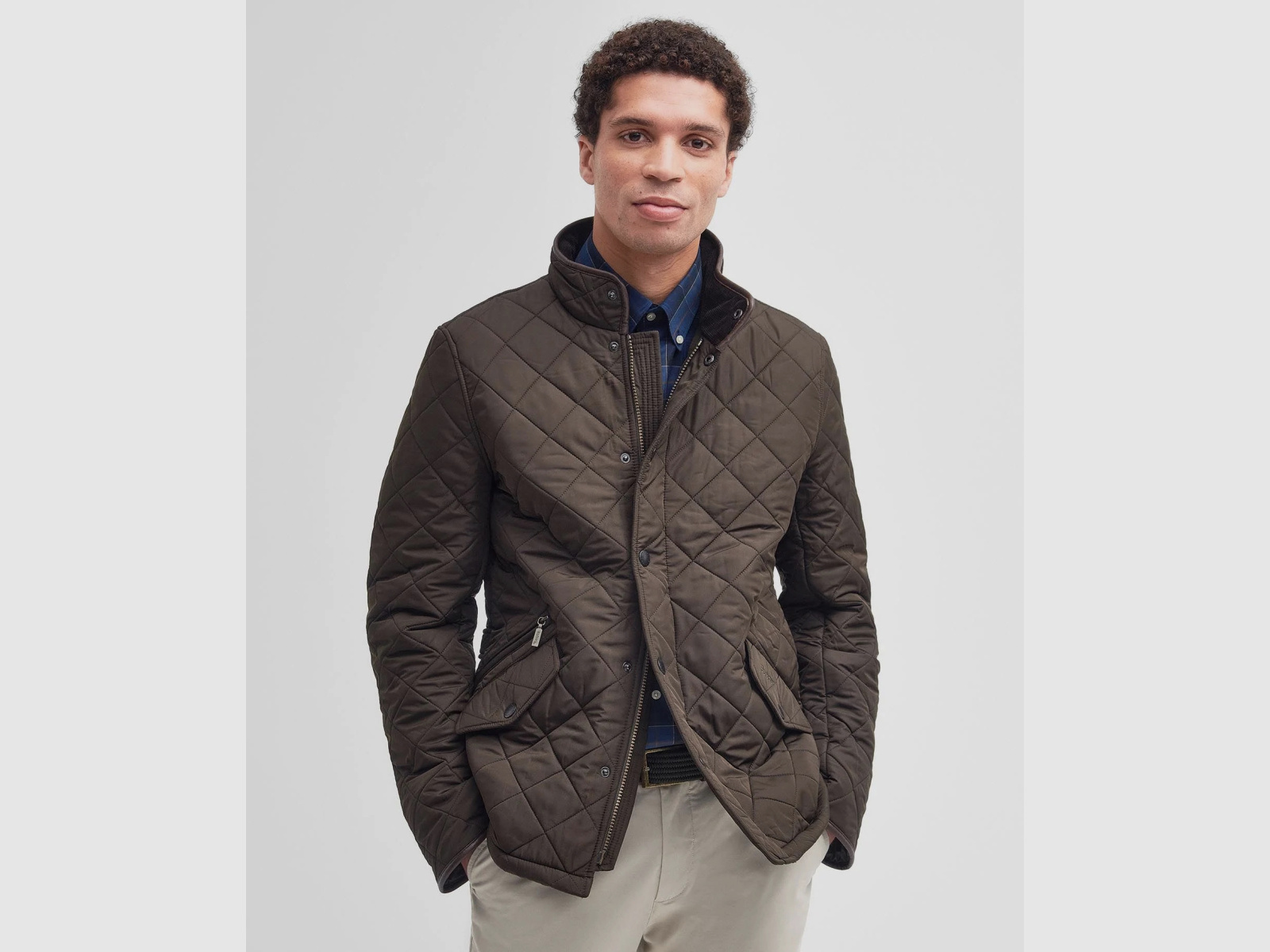 BARBOUR quilted jacket Powell Olive