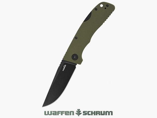 Schnitzel Outdoo Taschenmesser KVAR grün - schwarz rostfreier 14C28N-Stahl mit Blackwashed-Finish