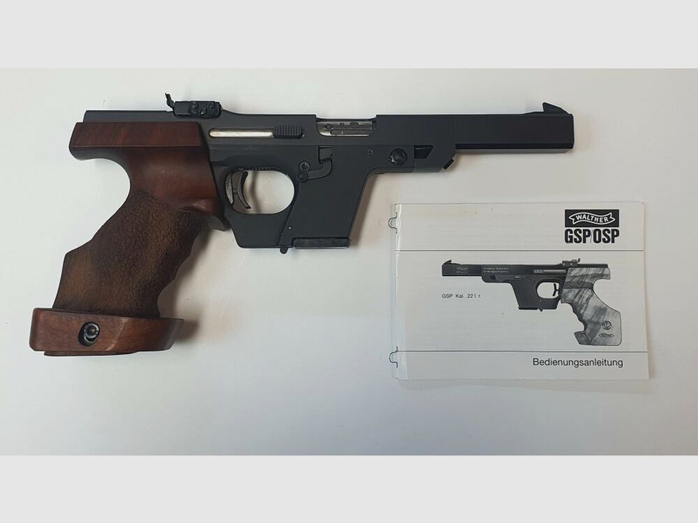 Fabbrica di armi Carl Walther Ulm Pistola sportiva/da competizione Walther GSP in calibro .22 L.r. - Impugnatura in legno Carl Walther