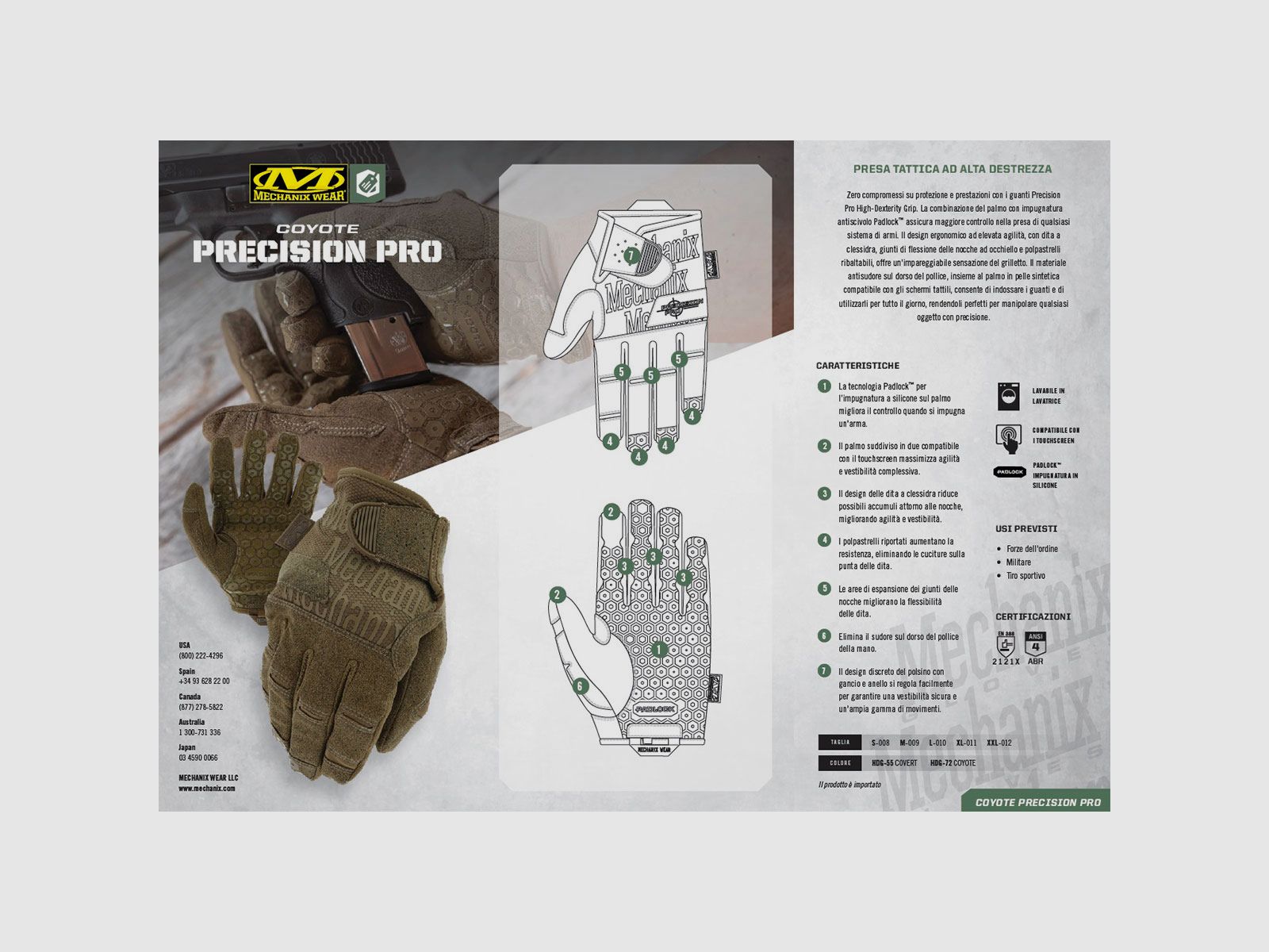 MECHANIX WEAR – PRECISION PRO® HOCHDEHNBARER GRIP HANDSCHUH Coyote, Bild 3 von 6