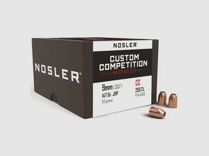 Proiettile Nosler 9mm/.355 147GR Custom Competition JHP FB 250 pezzi