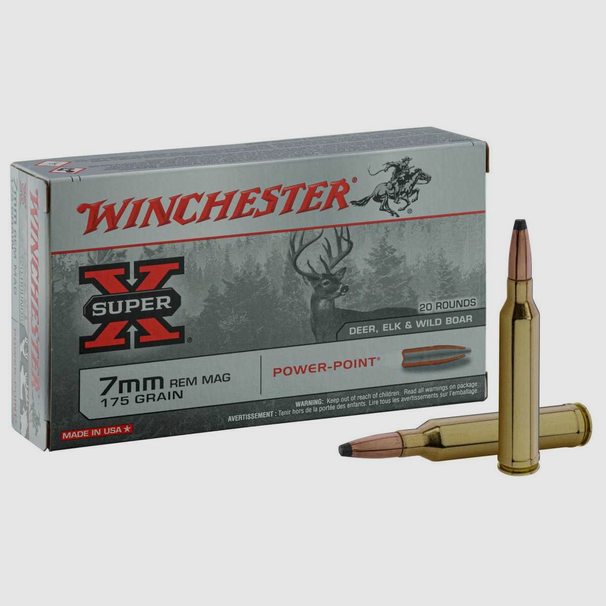 Winchester Power Point 7mm Remington Magnum - 175 gr / 11.3 g, image 1 sur 3