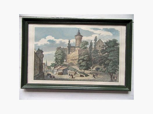 Grafik Nürnberg  Alt Burg Lithografie Druck Bild