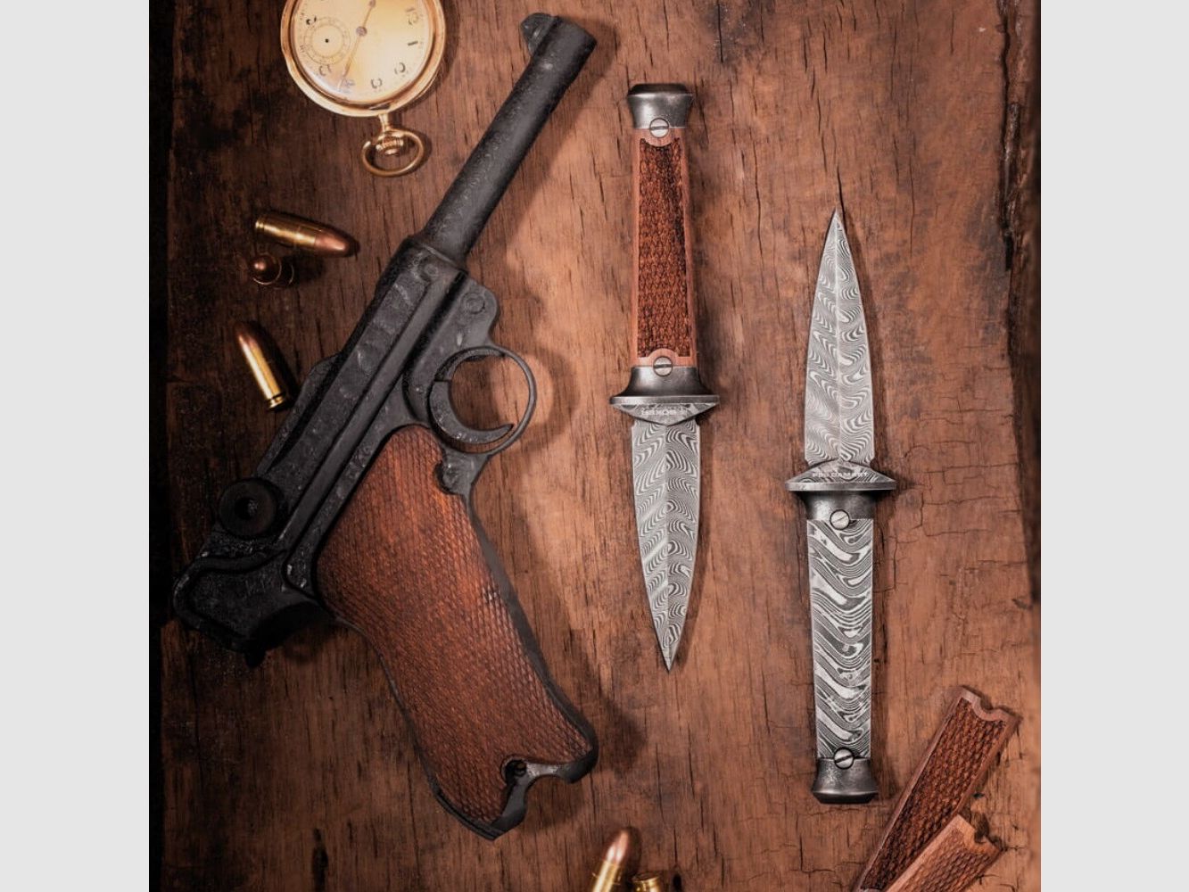 Böker Boot dagger P08-Damascus, imagen 3 de 7
