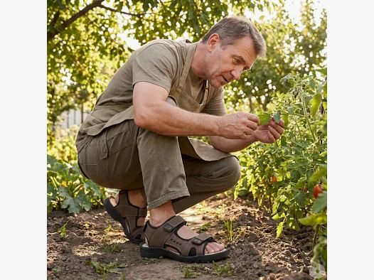 Sandales Homme Marron à Scratchs en Synthétique - Confort et Pratique