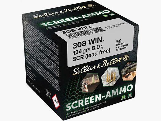Sellier & Bellot .308 Win. 8.0g/124GR SCR (Screen Ammo) 50 cartridges