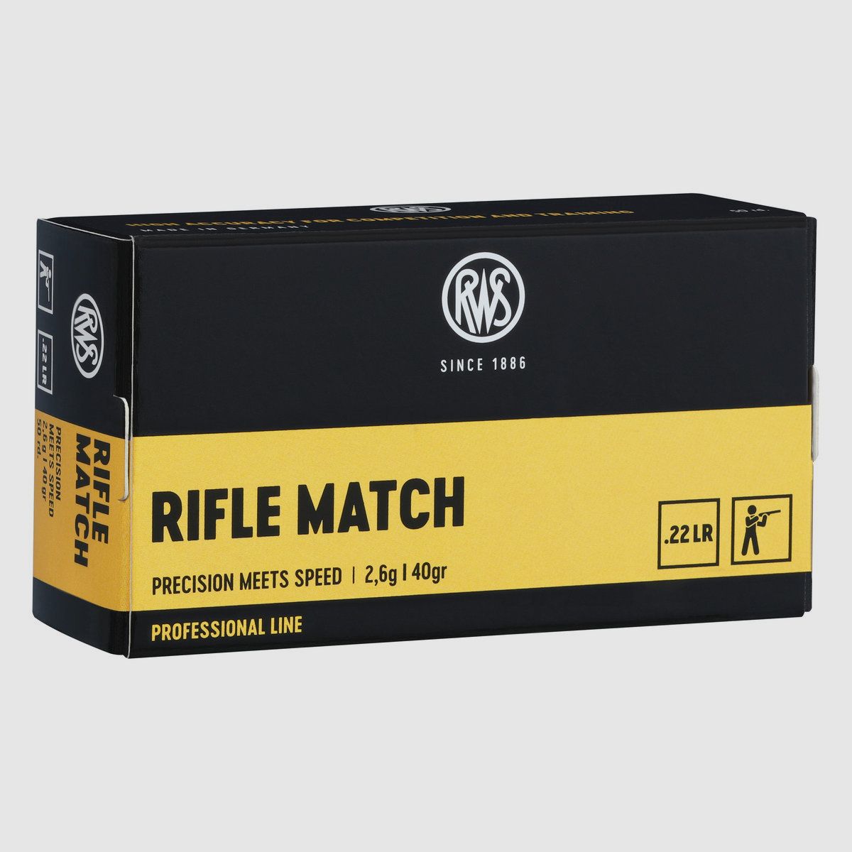 RWS Rifle Match .22 LR 2,6g/40GR LRN 50 Patronen