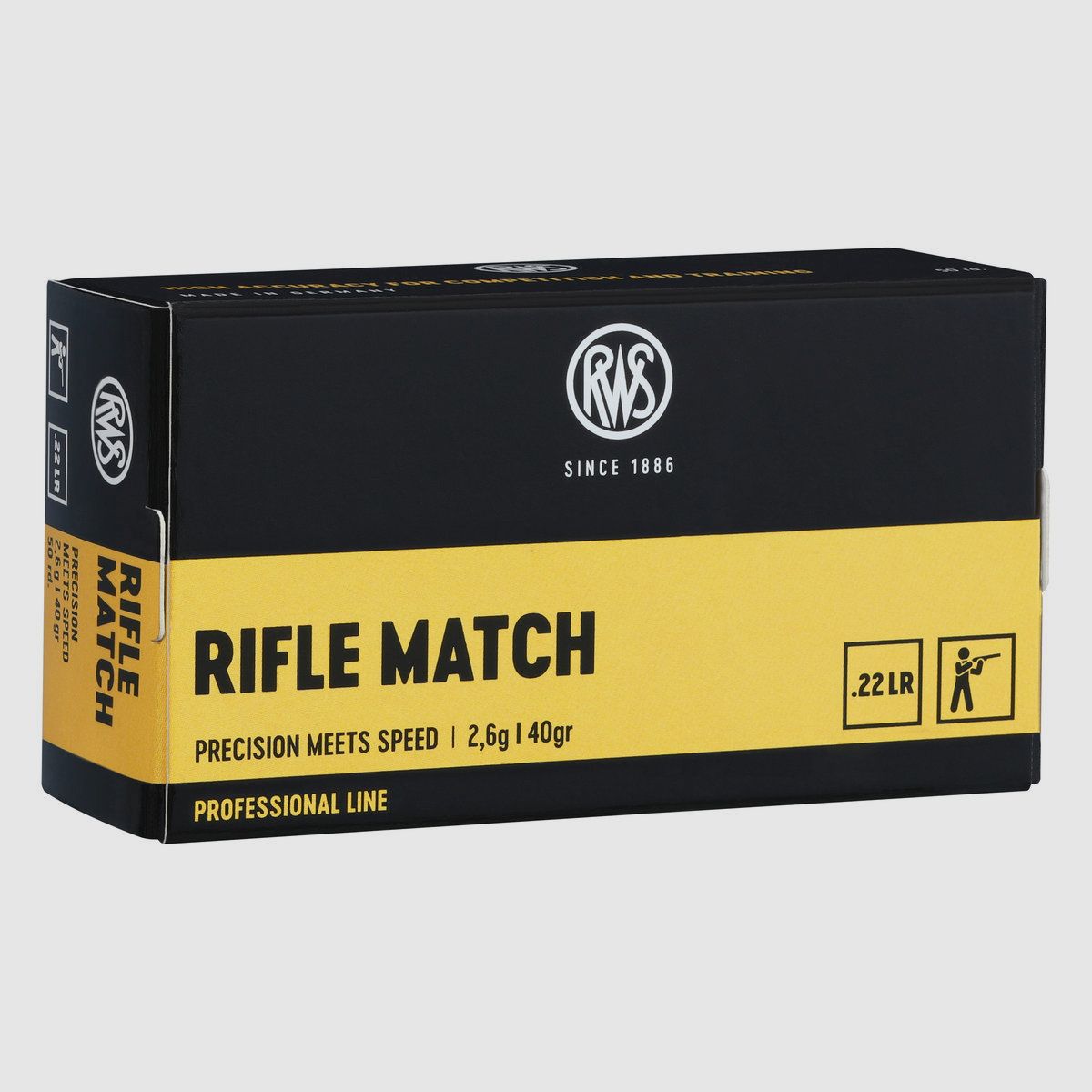 RWS Rifle Match .22 LR 2,6g/40GR LRN 50 cartucce