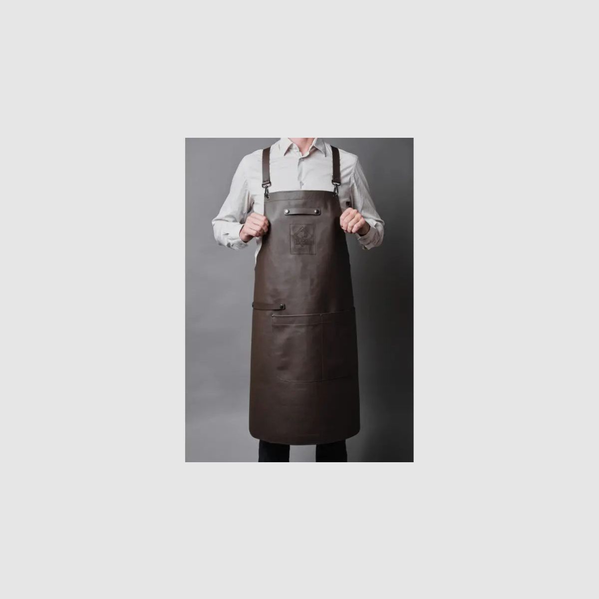 Koch- & Grillschürze, strapazierfähig und robust aus Rindleder Farbe braun