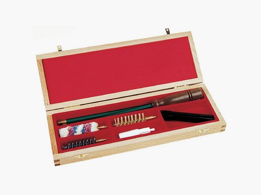Reinigingsset met houten koffer