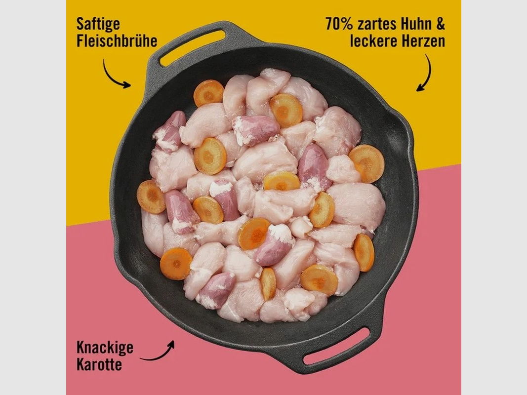 Dogs'n Tiger Katzen Nassfutter Herzlich Huhn & Rinderherzen 400 g