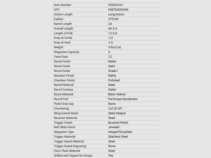 Winchester 70 Safari Express .375 H&H Auf Lager