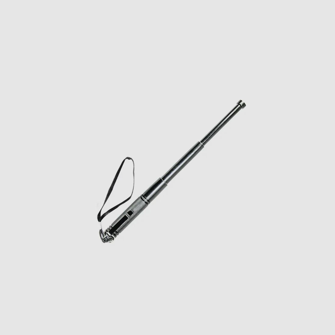 Mini telescopic baton 13 inches silver with clip and hand strap